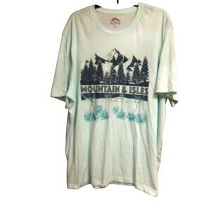 Mountain & Isles Green Short Sleeve Mountain Outdoor Graphic T-Shirt Sz XXL
